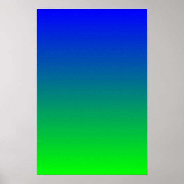 Blauer Limettengradient Poster (Vorne)