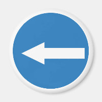 Blauer Links Pfeil | Verkehrszeichen | Magnet