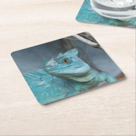 Blauer Lizard Rechteckiger Pappuntersetzer