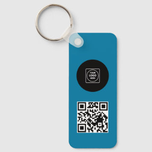 Blauer Logo-QR-Code-Schlüsselanhänger für Unterneh Schlüsselanhänger