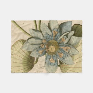 Blauer Lotos-Blume auf TAN-Hintergrund mit Fleecedecke