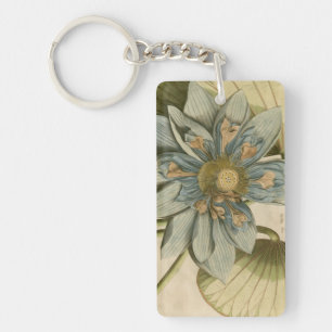 Blauer Lotos-Blume auf TAN-Hintergrund mit Schlüsselanhänger