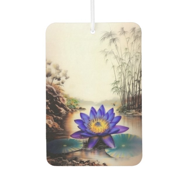 Blauer Lotus aus Muddy Waters (Vietnamesisch) Autolufterfrischer (Vorderseite)