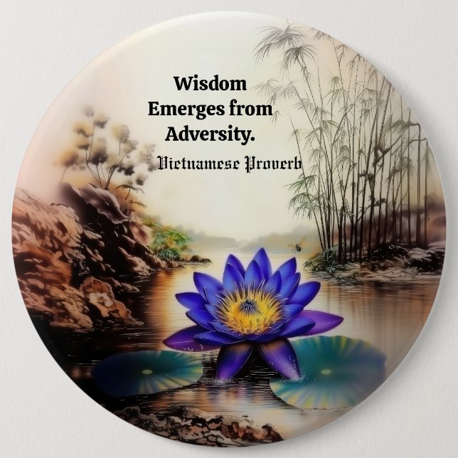 Blauer Lotus aus Muddy Waters (Vietnamesisch) Button (Vorderseite)