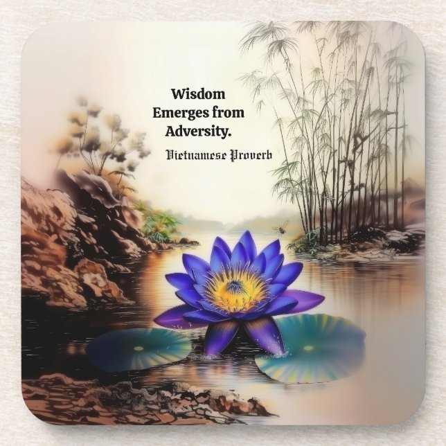 Blauer Lotus aus Muddy Waters (Vietnamesisch) Getränkeuntersetzer (Vorderseite)
