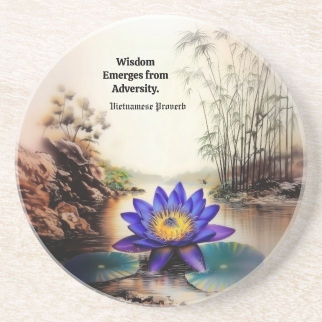 Blauer Lotus aus Muddy Waters (Vietnamesisch) Getränkeuntersetzer (Vorne)