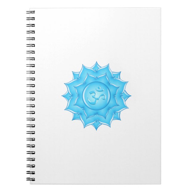 Blauer Lotus Blume Om Symbol Zeichnend Notizblock (Vorderseite)
