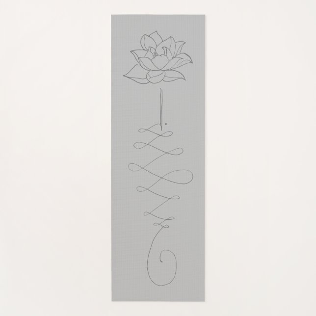 Blauer Lotus Grauer Einalom Yoga Mat Yogamatte (Vorderseite)