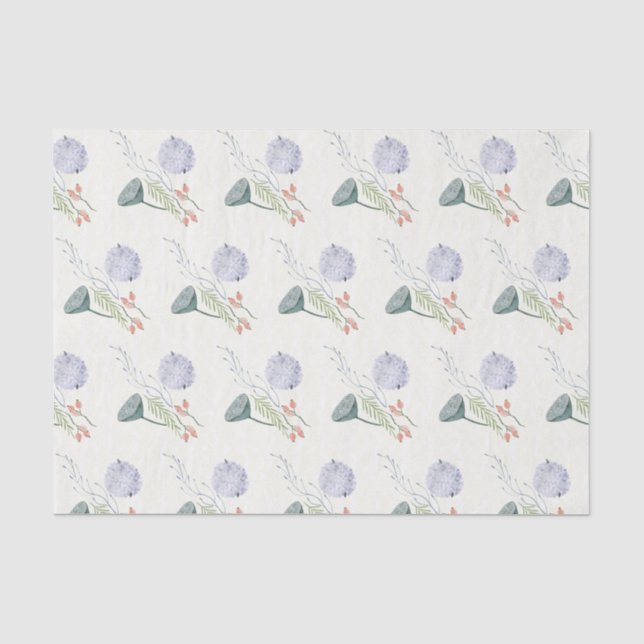 Blauer Lotus Pod Blumenzwirn Seidenpapier (Vorderseite)