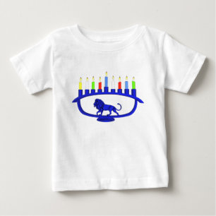 Blauer Löwe Menorah Baby T-shirt