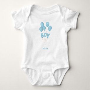 Blauer Luftballon zur Feier eines Babyjungen Baby Strampler