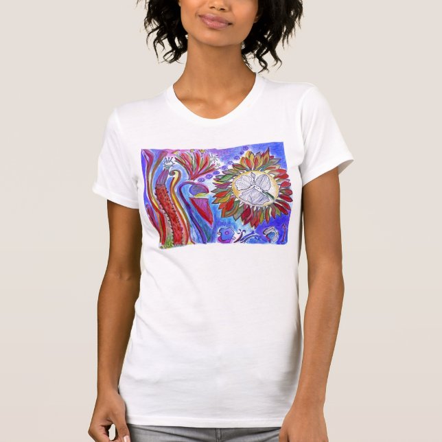 Blauer magischer Garten 2 T-Shirt (Vorderseite)