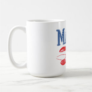 Blauer Maine-Text Roter Wasserfarben-Hummer Kaffeetasse