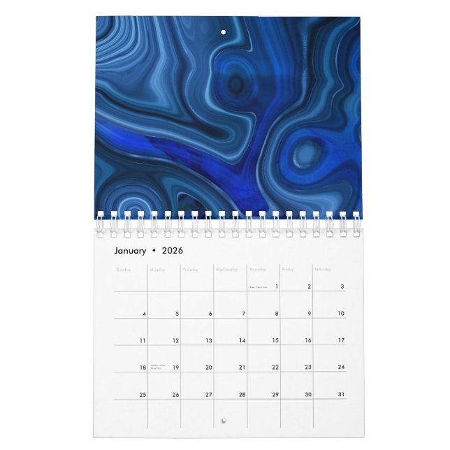 Blauer Malachitenstein Einziges Gemstone Geologie Kalender (Jan 2026)