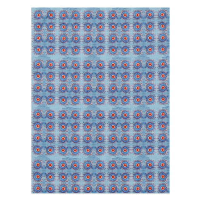 Blauer Mandala PatternTable Stoff Tischdecke (Vorderseite)