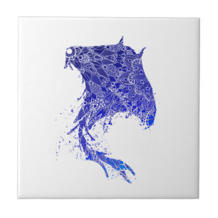 Blauer Mandala Stingray Fliese