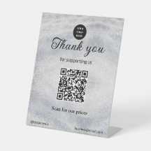 Blauer Marker Fügen Sie hier den Logo-Text Q R-Cod