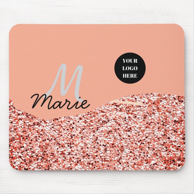 Blauer Marker Logo-Text hinzufügen Dank Rabatt Mousepad (Vorne)