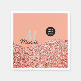 Blauer Marker Logo-Text hinzufügen Dank Rabatt Serviette