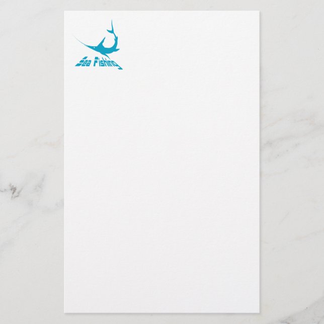 Blauer Marlin Briefpapier (Vorderseite)