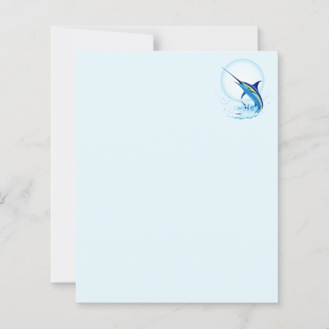 Blauer Marlin springt aus dem Ozean (Vorderseite)