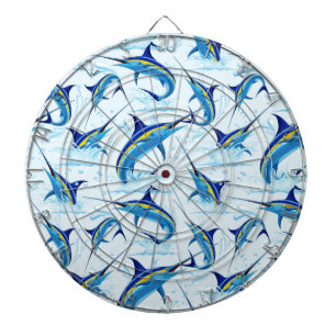 Blauer Marlin springt aus dem Ozean Dartscheibe