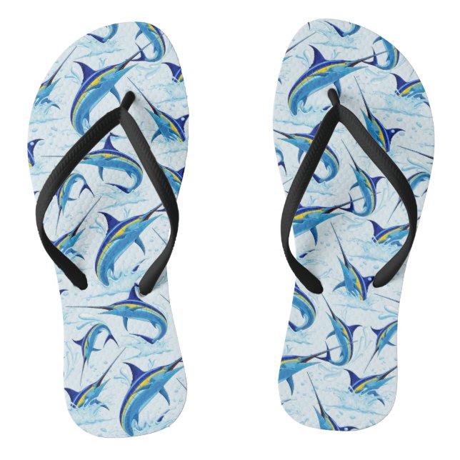 Blauer Marlin springt aus dem Ozean Flip Flops (Fußbett)