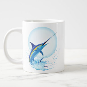 Blauer Marlin springt aus dem Ozean Jumbo-Tasse