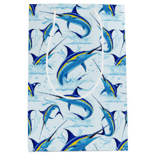 Blauer Marlin springt aus dem Ozean Mittlere Geschenktüte