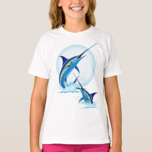 Blauer Marlin springt aus dem Ozean T-Shirt