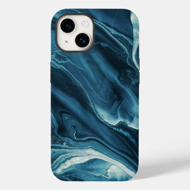 Blauer Marmor Case-Mate iPhone 14 Hülle (Rückseite)