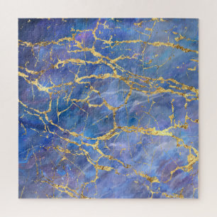 Blauer Marmor Gold Abstrakte Textur