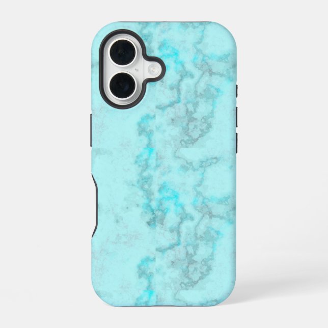 Blauer Marmor iPhone 16 Hülle (Rückseite)