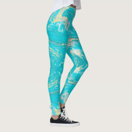 Blauer Marmor Leggings