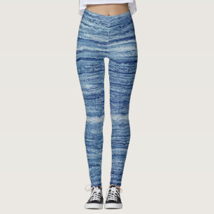 Blauer Marmor Leggings