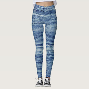 Blauer Marmor Leggings