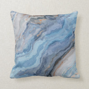 Blauer Marmor mit Hübscher Goldschwarz-Dekoration Kissen