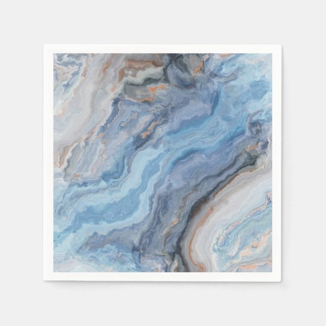 Blauer Marmor mit Hübscher goldschwarzer Dekoratio Serviette (Vorderseite)