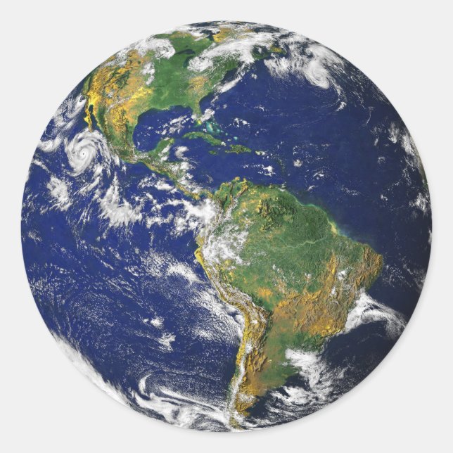 Blauer Marmor Runder Aufkleber (Vorderseite)