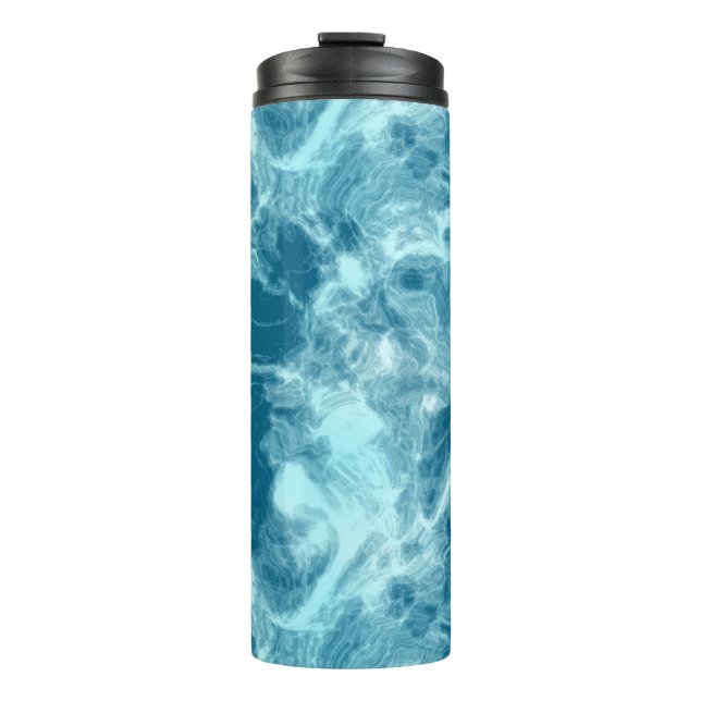 Blauer Marmor Thermosbecher (Vorderseite)