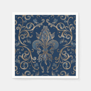 Blauer Marmor und Gold Serviette