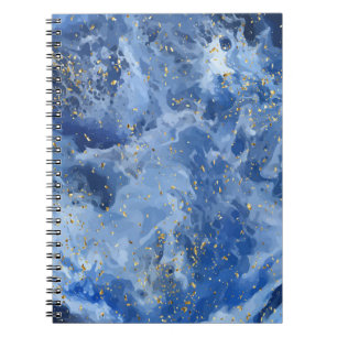 Blauer Marmor und goldene Textur Notizblock