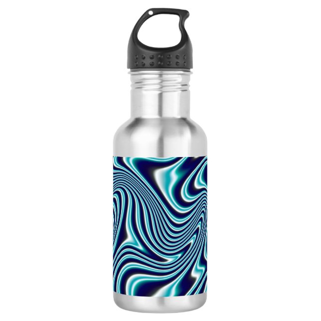 Blauer Marmoranstrich Edelstahlflasche (Vorderseite)