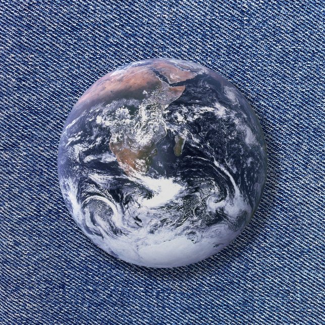 Blauer Marmorit Planet Erde Button (Blue Marble Planet Earth Button)