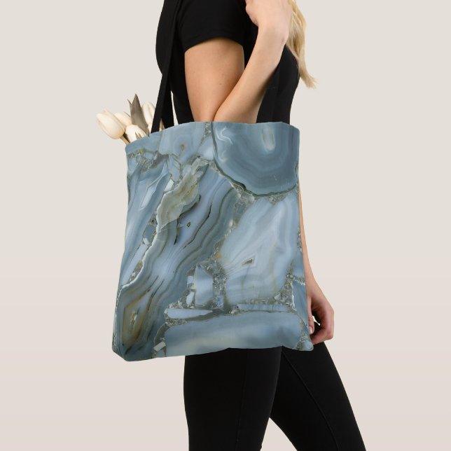 Blauer Marmorstein Tasche (Von Nahem)
