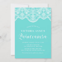Blauer marokkanischer Lace Quinceañera Einladung