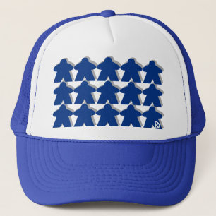Blauer Meeple Hut Truckerkappe