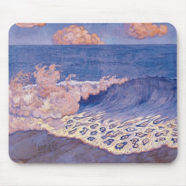 Blauer Meerblick, Wellen-Effekt, c.1893 Mousepad (Vorne)