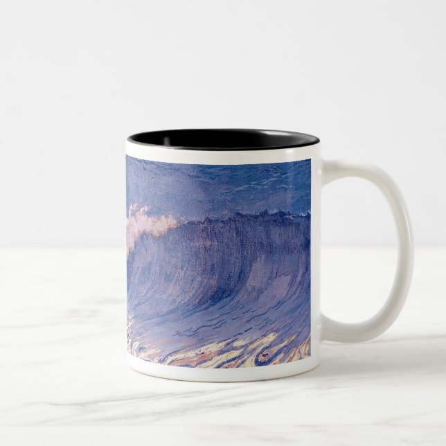 Blauer Meerblick, Wellen-Effekt, c.1893 Zweifarbige Tasse (Rechts)