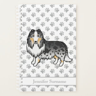 Blauer Merle Rough Collie Süßer Cartoon-Hund & Nam Planer